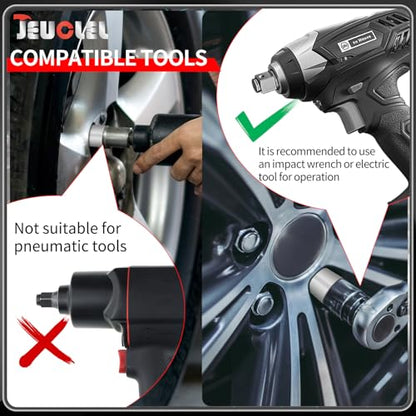 22PCS Wheel Locking Nut Key Kit Compatible with VW VAG Volkswagen | Wheel Lock Nut Socket Adapter Set, Anti-Theft Lug Removal Tool, Anti-Theft Screw Remover, Repair Tool, Tyre Fitting, garage - size: Kit 22 pieces