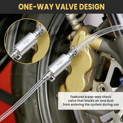 4-Pack Brake Bleeder Hose Kits with One-Way Check Valves | Includes 100 mL Fluid Extractor Pumps and 50 cm Hoses for Cars, Motorcycles, Clutches and Hydraulic Brake Systems