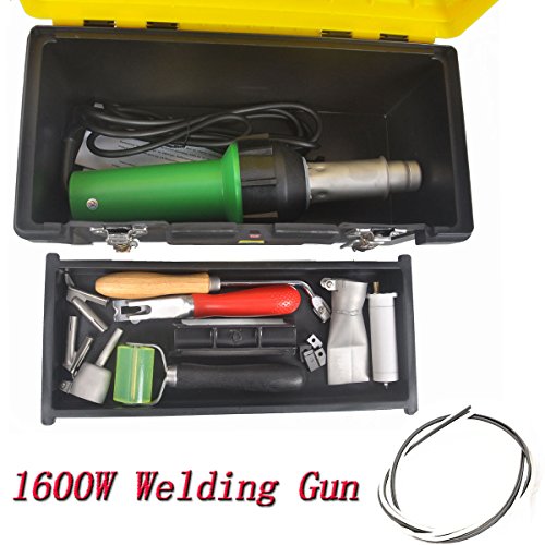 Beyondlife 1600W Plastic Welder Welding Tool Heat Heating Gun Torch Hot Air Pistol PVC Welder Machine Kit Set, with Butterfly Flooring Welding Kit and Convenient Carry Case