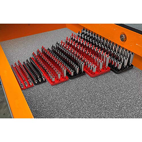 3Pc Socket Organizer Tray Set Black Metric Socket Trays 1/4Inch 3/8Inch & 1/2Inch Drive Deep and Shadow Socket Holders