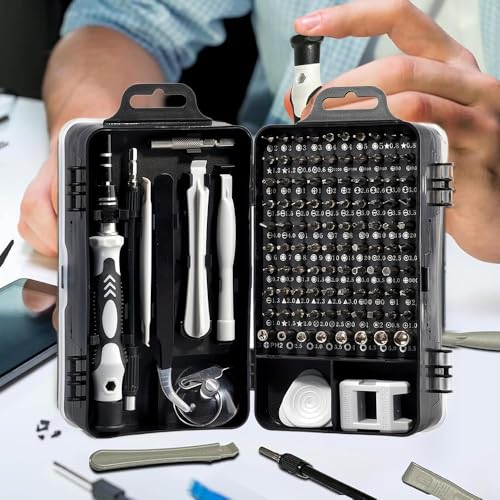 115-in-1 Precision Screwdriver Sets, Professional Repair Tool Kit with Flat Head & Multiple Bits for Electronics, Phone, Watch, Glasses, Automotive Maintenance - Non-Slip Handle & Tweezers - size: 115-in-1