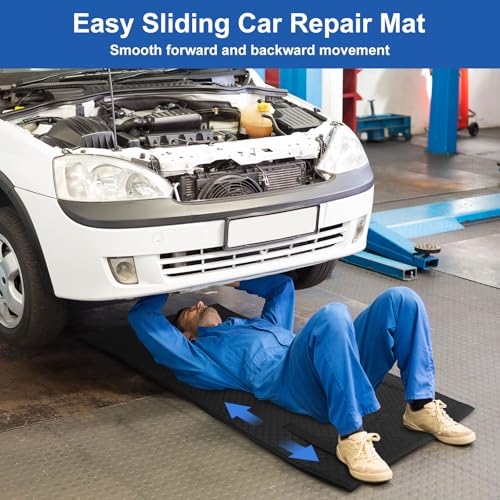 Linkstyle Magical Rolling Creeper Mat, 58×27 Inch Mechanic Creeper Mat for Under Car Repair, Foldable Garage Creeper Mat with Storage Bag, Low Clearance Automotive Work Tool