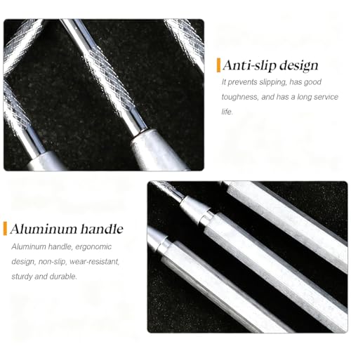 4PCS Precision Car Hook and Pick Set, Steel Leather Vehicle Pick Hook Puller Remover with Aluminum Handle, Automotive Puller Tools for O-Rings ＆ Oil Seals, Universal Fit