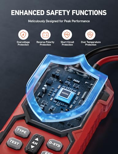 AstroAI Car Battery Tester 12V/24V — 100-2000 CCA, Alternator & Charging System Analyzer, Compatible with FLA/AGM/Gel/EFB, for Cars, Trucks, RVs & Marine Vehicles