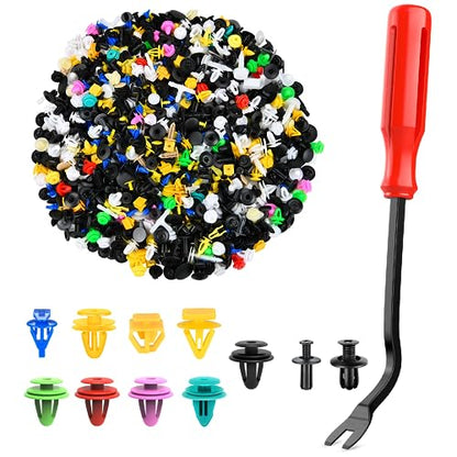 GOOACC 1001PCS Universal Car Clips Mixed Auto Bumper Fender Trim Door Panel Shield Engine Cover Retainer Rivet Push Clips with fastener remover for GM Ford Chrysler Toyota Lexus Honda Acura Dodge Jeep - color: 1000Pcs Mixed Clips + 1 Remover