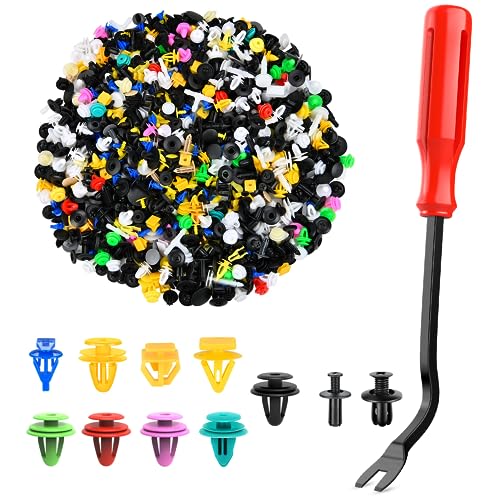 GOOACC 1001PCS Universal Car Clips Mixed Auto Bumper Fender Trim Door Panel Shield Engine Cover Retainer Rivet Push Clips with fastener remover for GM Ford Chrysler Toyota Lexus Honda Acura Dodge Jeep - color: 1000Pcs Mixed Clips + 1 Remover