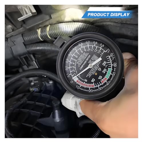Fuel Pump and Vacuum Tester Gauge, Car Carburetor Leak Diagnostics Tester Kit, Universal Pressure Testing Meters for Automotive Engine Fuel System