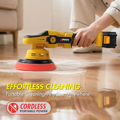Wagan EL6402 OneVolt Cordless Polisher 6 Pro Dual Action 6-Inch Brushless Car Buffer with 6 Variable Speed, Including 2 UL Certified 3.0Ah Batteries, Multi-Purpose Accessory Kit for Detailing & Waxing