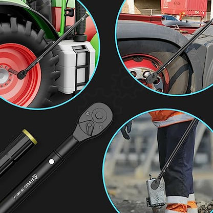 ANPUDS 3/4" Click Torque Wrench, 100-650 Ft-Lb/135.5-880.8 Nm, Heavy Duty | ±3% Accuracy, Dual-Direction, 48-Tooth, Quick Release Reversible Head for Semi Truck, Tractor, Diesel Engine, Farm - size: 100-650 ft-lb / 135.5-880.8 Nm