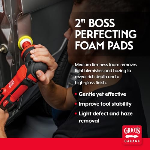 Griot's Garage 2” Perfecting Foam Pads for Car Polishing and Detailing, Buffing Pads for Paint Correction, Polishing, and Waxing, Yellow, Set of 4 - size: 2 Inch Pads (Set of 4)