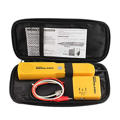 Electrical Wire Tracer Circuit Tester w/Tone Generator & Probe Kit, Cable Signal Locator Tester, Test Circuit Continuity, Network Telephone Line, Automotive Circuit Identify Tools w/Clips & RJ11 Plug