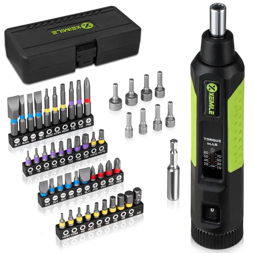 51Pcs Torque Screwdriver, 10-80In-lb for Maintenance, Gunsmithing | 1/4" Drive Torque Wrench Set, Inch Pound Torque Screwdriver with S2 Bits, Extension Bar for DIY, Bike Repairing, Gunsmith - size: 51Pcs