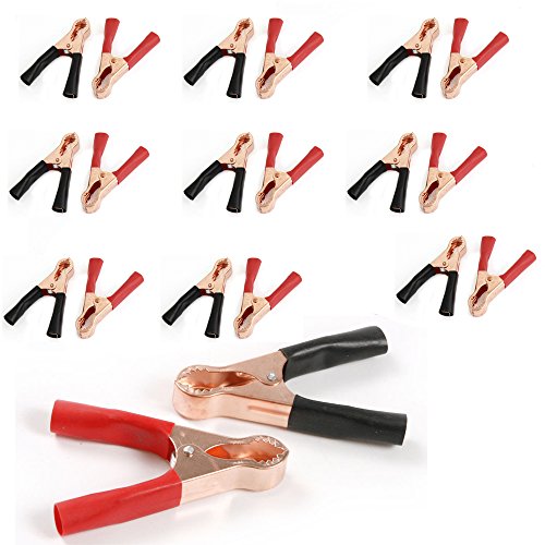 Insulated Alligator Clips Durable Heavy Duty Black & Red Boot Metal Spring Loaded Truck Car Battery Electric Test Clips Lead Probe Alligator Clamps (50A 20-PACK) - color: 50a 20-pack