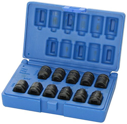Grey Pneumatic (1211P) 3/8" Drive 11-Piece Pipe Plug Socket Set