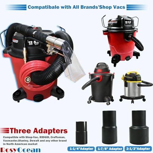 Extraction Head w/ 3 Adapters for Carpet & Upholstery Cleaning | 2-1/2",1-7/8",1-1/4" size adapters，Universal fits all shop vacs，Auto detailing fabric cleaning - size: Small B with Spray Nozzle & Water Hose