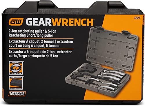 GEARWRENCH 2 or 3 Jaw Internal/External Ratcheting Puller Set, 2 and 5 Ton - 3627 - size: (Pack of 1)