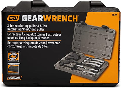 GEARWRENCH 2 or 3 Jaw Internal/External Ratcheting Puller Set, 2 and 5 Ton - 3627 (Pack of 6) - size: (Pack of 6)