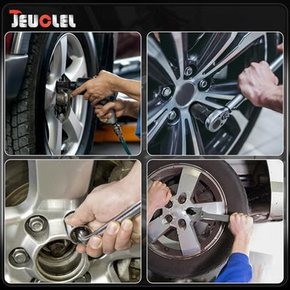 8PCS Spline Lug Nut Socket Set, 5, 6, 7, 12 Spline Locking Lug Nut Key, SAE & Metric Locking Lug Nut Removal Tool, for Easy Removing of Aftermarket & Factory Wheel Lug Nuts