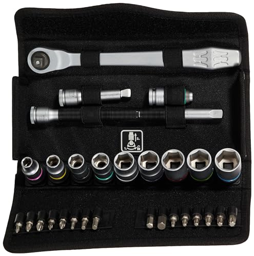 WERA 05004048001 8100 SB 8 Zyklop Metric Metal Ratchet Set with Switch Lever, 29 Piece, 3/8" Drive - size: 3/8 Inch Drive