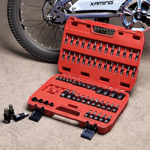 Torx Bit Socket and External Socket Set, S2 and Cr-V Steel, Master Impact Torque Output Complete Kit 64 Pieces - style: 64PCS T & E socket set