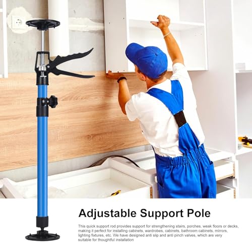 Cabinet Jack Stands, Labor-Saving Telescopic Steel Hand Work Support Rod, Telescopic Quick Hand Work Lifter Rod, Steel Support System, Hand Jack for Ratcheting Cargo, Range Hoods Drywall