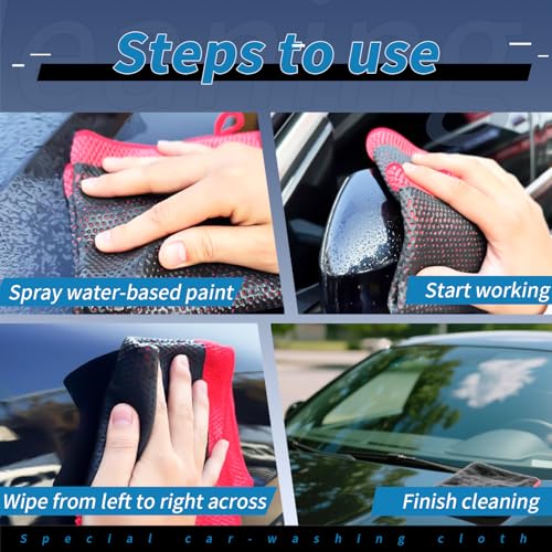 2pcs Clay Towels (12 * 12 in), Fine Grade Microfiber Towels for Car Detailing, DIY Detail Clay Bar Alternative