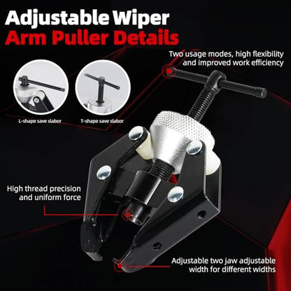 OTUAYAUTO Battery Terminal and Wiper Arm Puller - Windshield Wiper Arm Puller Removal Tool, Heavy-Duty Arm Battery Terminal Bearing Remover Puller Kit - color: Wiper Arm Puller Kits