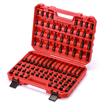 CASOMAN 84 Pieces 3/8" Dr. Master Hex & Torx Bit Impact Socket Set, CR-MO, SAE/Metric, Impact Grade, 3/8" Drive Allen Bit Socket Set
