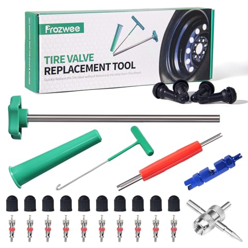 Tire Valve Stem Core Quickly Replacement Tool Kit,with Stem Removal Tool Set,Perfect Tool for Replacing Leaky Valves in Cars,Trucks,Motorcycles, etc.with 4PCS TR413 Valve Stems - size: 2 Set Tools