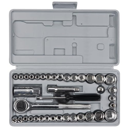 Performance Tool W1173 SAE/Metric 40-Piece SAE and Metric Socket Set, 1/4-Inch & 3/8-Inch Drive - size: 40-Piece (Pack of 1), style: Socket Set