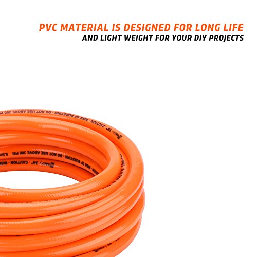 3/8" X 25ft PVC Air Compressor Hose Kit With 17 Piece Air Tool and Air Compressor Accessories Kit
