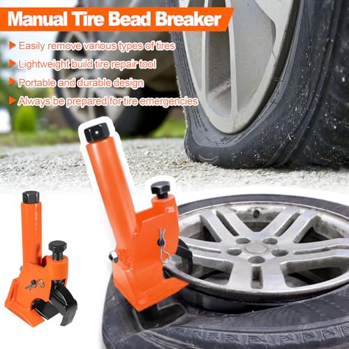 LAIKOU Upgraded Manual Tire Bead Breaker with Rubber Pad Fits 38"- 42" Tires for ATVs UTVs Tractors Trucks Cars Bus, Heavy Duty Bead Breaking Easy Operated Tire Repair Removal Changer Portable Tool