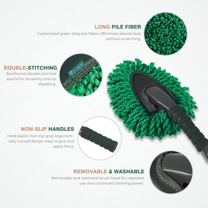 FLORICH Microfiber Car Duster Large Extendable Car Duster Exterior Scratch Free for Cars RV Truck Bike - size: Carduster02