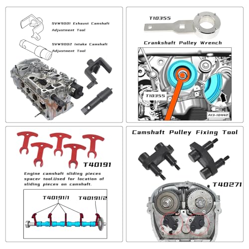 EA888 1.8 2.0 TSI TFSI Engine Camshaft Crankshaft Timing Tool Kit, Compatible with Audi 2.0T, VW VAG 2006-2018, T10354 T10355 T40271 T10352 T10368 T40196 T40191 T40267 T40266 T40011, 29 Pcs - size: 29PCS
