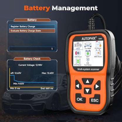 AUTOPHIX 5900 BMW Scanner, BMW Battery Registration Tool with Full System | BMW Diagnostic Scanner Tool with CBS Reset, PCM Clear adaptations, EPB Electronic Parking Brake, BMW Battery Registration