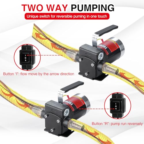 TOPWAY 110V AC Gasoline Fuel Pump 3.7GPM Self-priming Oil Transfer Pump With Handle, Reversible Pumping, Overheat Protection, Explosion-Proof, for Gasoline Fuel Diesel Kerosene Removal - style: 110V 3.7GPM