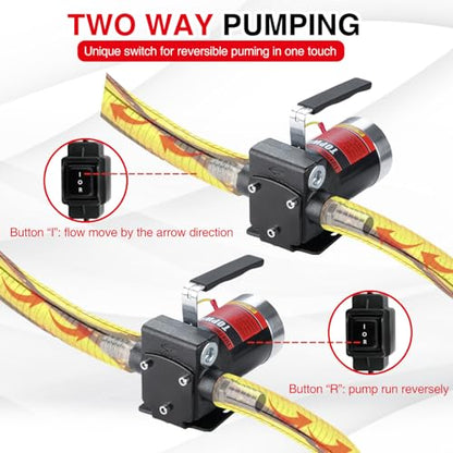 TOPWAY 110V AC Gasoline Fuel Pump 3.7GPM Self-priming Oil Transfer Pump With Handle, Reversible Pumping, Overheat Protection, Explosion-Proof, for Gasoline Fuel Diesel Kerosene Removal - style: 110V 3.7GPM