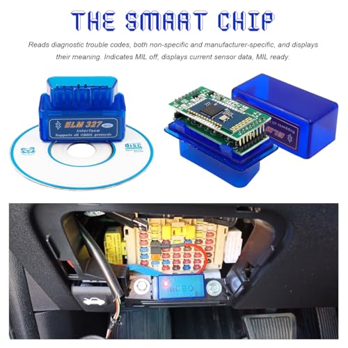 2 PCS ELM327 OBDII Car Auto Diagnostic Scanner, Mini ELM327 Interface Bluetooth Engine Fault Code Reader, Professional Wireless Failure Detector Compatible with OBD2 Vehicles - color: 2PCS