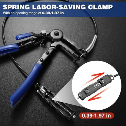 WORKPRO Flexible Hose Clamp Pliers | 27” Hose Clamp Tool Spring Clamp Pliers Automotive Clamp Removal Tool for Car Coolant Hose and Water Pipe