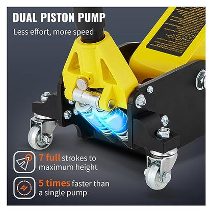 Hydraulic Jack Car Jack 1.5-3 Ton Floor Jack Aluminum&Steel Racing Jack W/Single Pistons Quick Lift Pump Tire Chan Lifting Repair Tool(Size:1.5 Ton) - size: 1.5 Ton