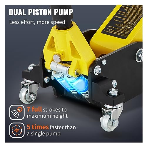 Hydraulic Jack, Car Jack 1.5-3 Ton Floor Jack Aluminum&Steel Racing Jack W/Single Pistons Quick Lift Pump Tire Chan Lifting Repair Tool,3 Ton - size: 3 Ton