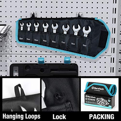 DURATECH Stubby Ratcheting Combination Wrench Set, Metric, 8-piece | 10mm, 11mm, 13mm, 14mm, 16mm, 17mm, 18mm, 19mm, CR-V Steel, With Pouch - size: Metric