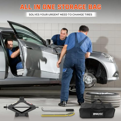New Version Car Jack Kit Scissor Jack for Car 3 Ton 6614 lbs Spare Tire Changing Kit,Portable Tire Jack Repair Kit with Lug Wrench,Car Lifting Jack for Auto/SUV/MPV