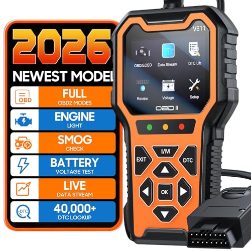 V511 OBD2 Scanner Diagnostic Tool, Check Engine Light Car Code Reader, I/M Readiness, DTC, Battery Voltage Tester, Reset, Live Data, Car Diagnostic Scan Tools for All OBDII Car Since 1996 - color: Orange