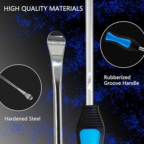 Heavy Duty Tire Repair Tool Kit, 3x11.5 Steel Tire Irons & 3 Rim Protectors, 4-Point Valve Tool with 4 Cores/Caps, Motorcycle/Bike/ATV Tire Changer Levers(TT-115-15) - size: 11.5”