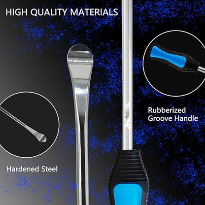 Heavy Duty Tire Repair Tool Kit, 3x11.5 Steel Tire Irons & 3 Rim Protectors, 4-Point Valve Tool with 4 Cores/Caps, Motorcycle/Bike/ATV Tire Changer Levers(TT-115-15) - size: 11.5”