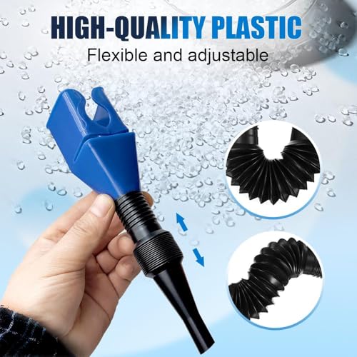 Flexible Draining Tool, Wide Mouth Flexible for Motorcycle and Engine Oil, Easy to Carry Wide Mouth Universal Household Folding Buckle Funnel, Retractable Auto Fuel Snap Funnel, (5pcs) - color: 5pcs