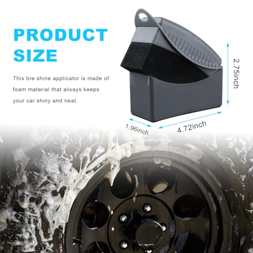 Augeny 2PCS Tire Dressing Applicator, Reusable Car Tire Shine Sponge Pad With Lid, Durable Foam Auto Wheel Detailing for Vehicle Waxing Polishing Cleaning (Gray) - color: Gray