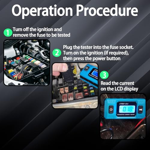 Automotive Parasitic Draw Tester, 20A 48V Car Circuit Fault Probe Tester, Led Display Circuit Probe Test, Front Lighting Car Relay Fuse Blade Check, Circuit Tester Fuse Test for Vehicles
