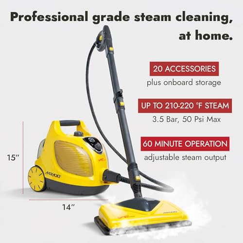 Vapamore MR-100 Primo Steam Cleaner & Steam Mop for Chemical-Free Cleaning | Steam cleaner, steam mop & steamer for cleaning; 220°F chemical-free steam; 60-min runtime; 20 tools; lifetime warranty